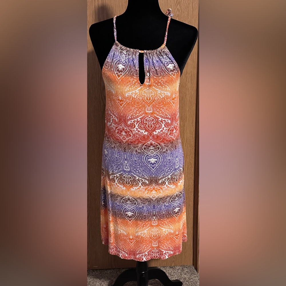 VENUS Orange Purple Paisley Maxi Dress